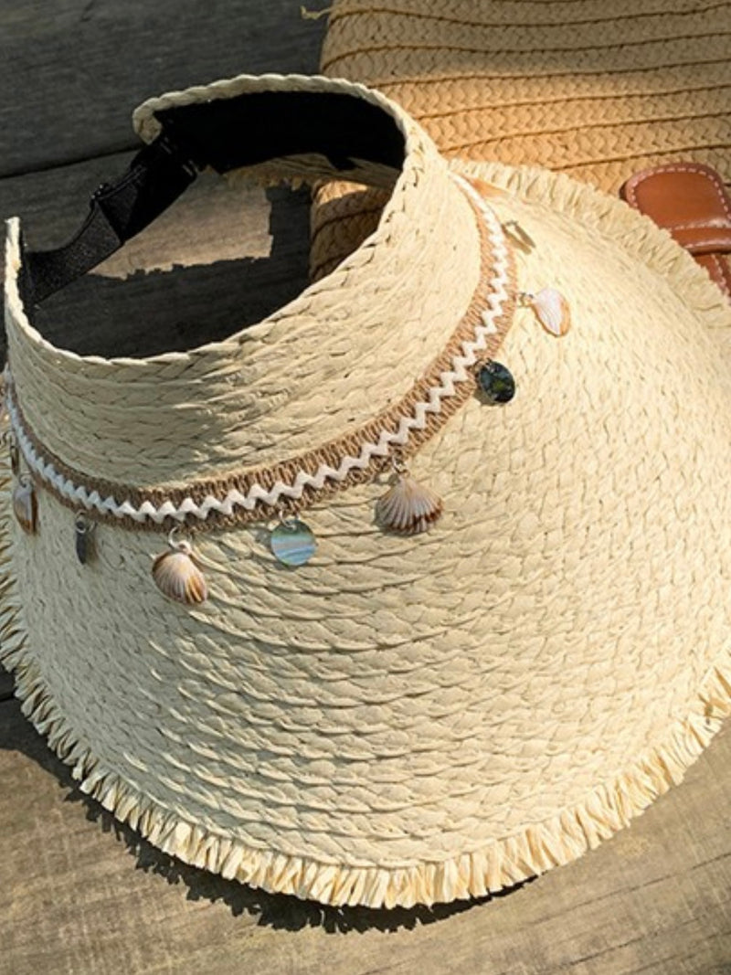 Sea Details Straw Open-Top Wide Brim Hat