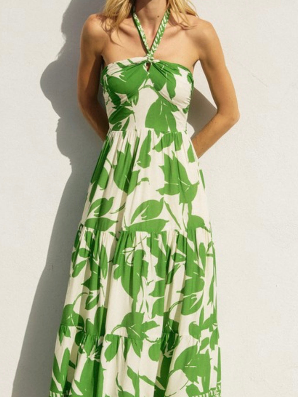 Paradise Green Halter MAxi Dress