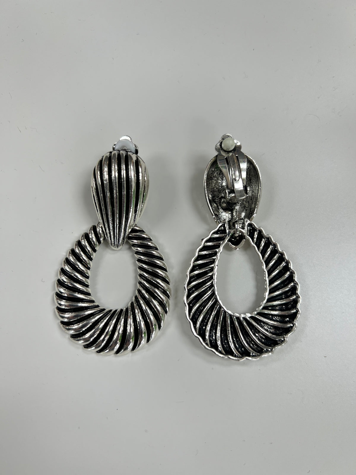 Textured Drop Clip Earring