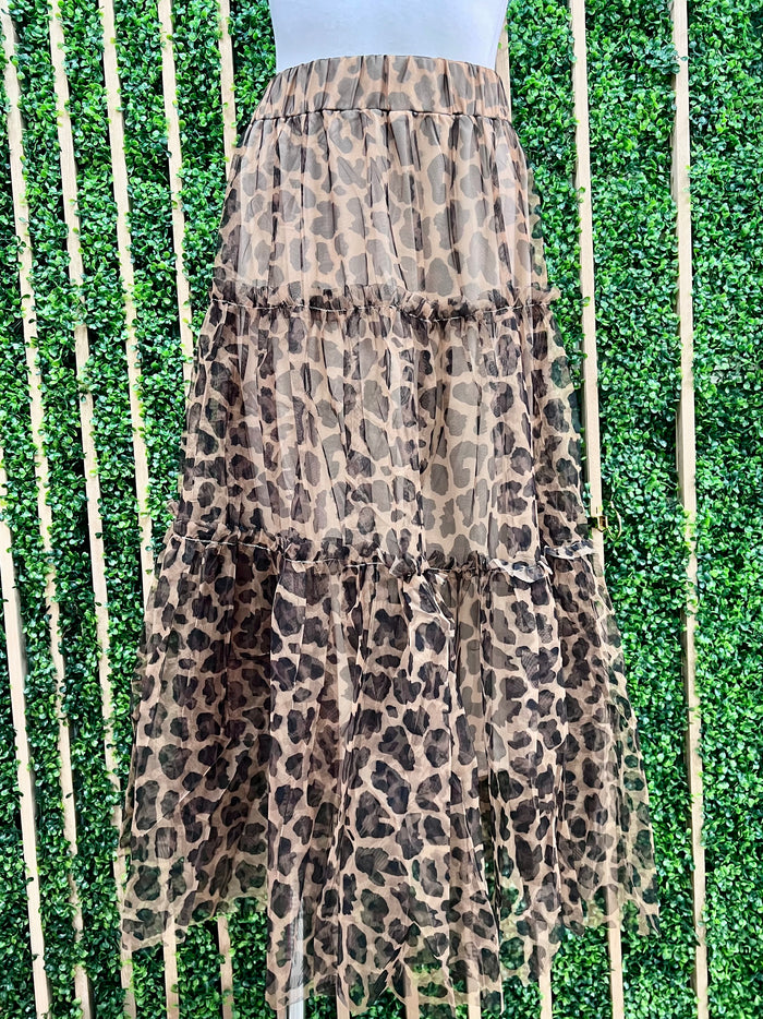 Leopard Print Tulle Modo Skirt