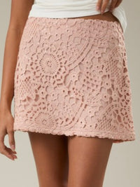 Blush Lace Short Skirt