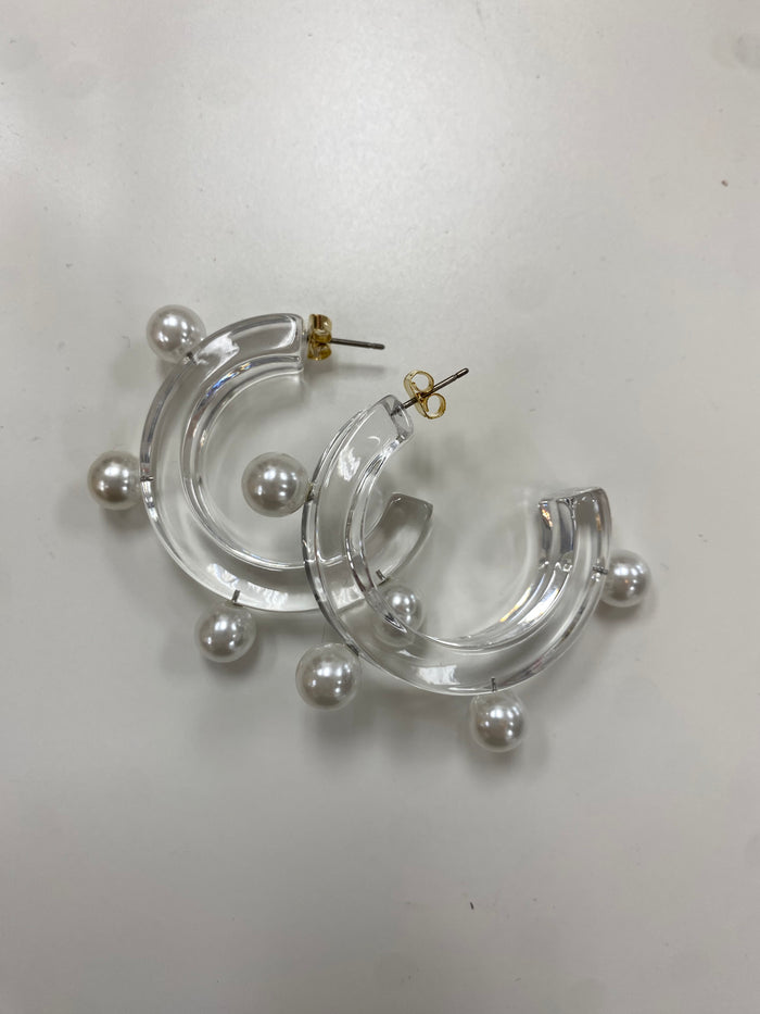 Pearl Detail Acrylic Hoops