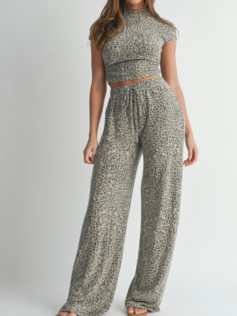 Animal Print Pant Set