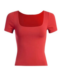 Short Sleeve Square Neck Basic Top