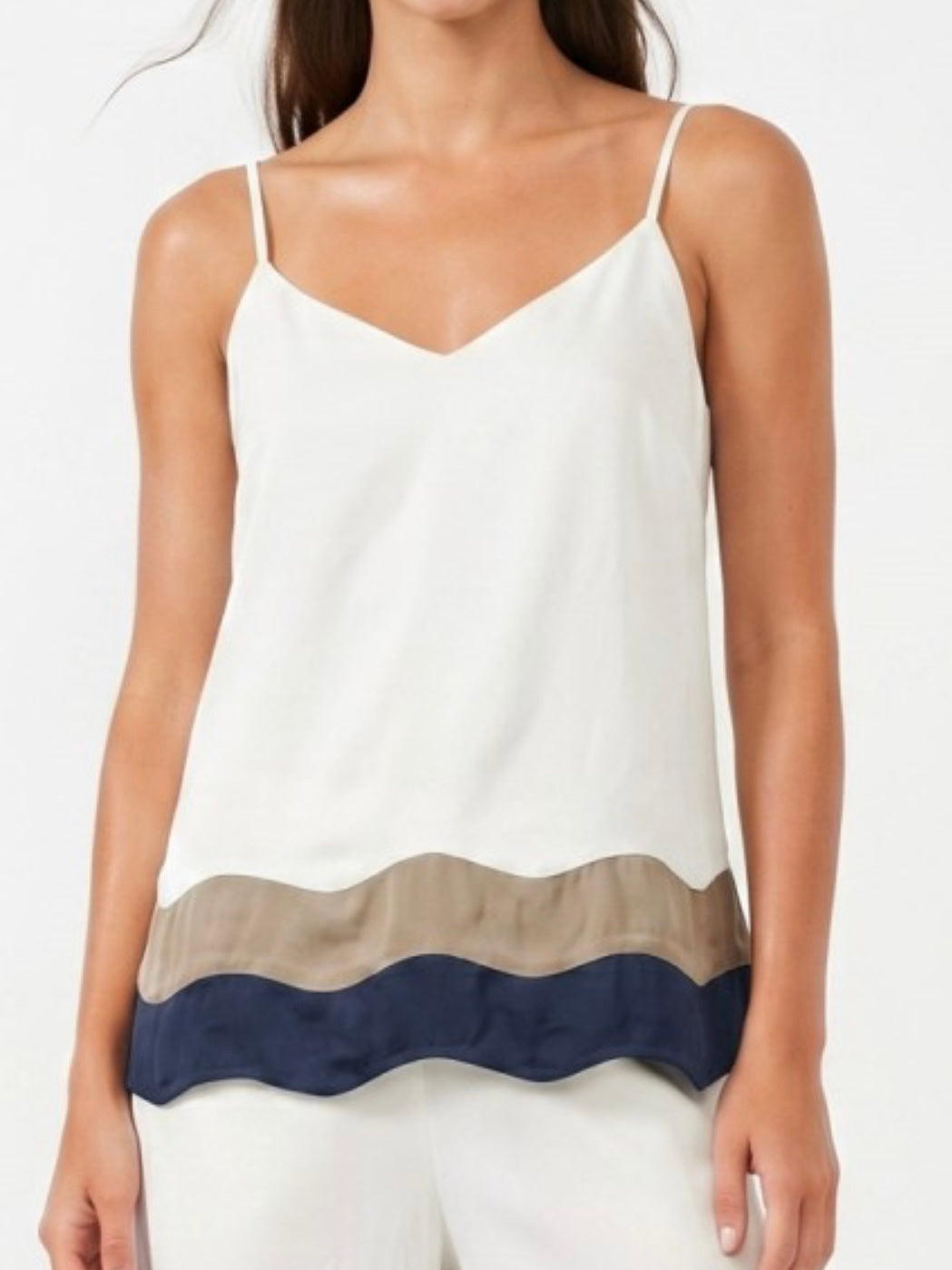 Colorblock Scallop Hem Cami