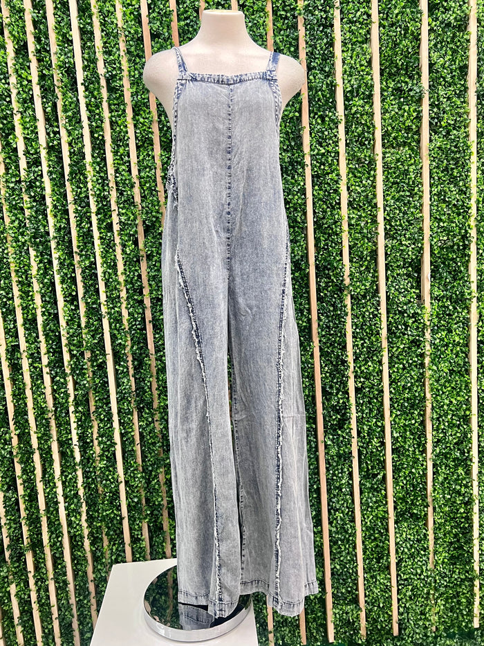 Mineral Washed Loose Fit Jumsuit