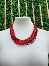 Multi Layer Contrast Beads Necklace
