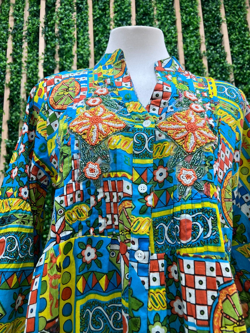 Italy Print Mix Short Dress