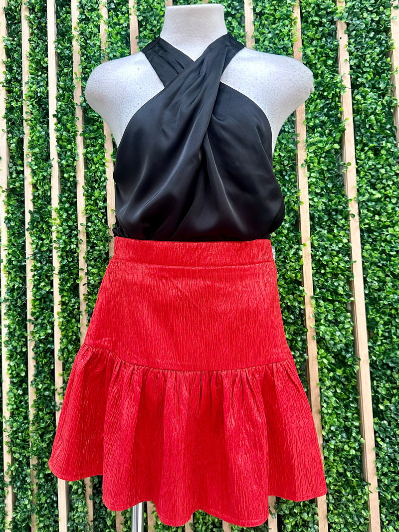 Satin Twist Halter Neck Top