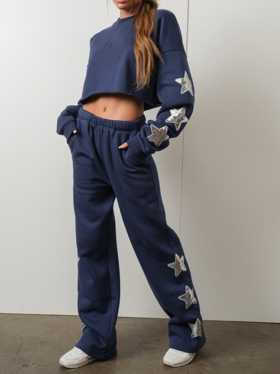 Navy Star Patch Jogger Set