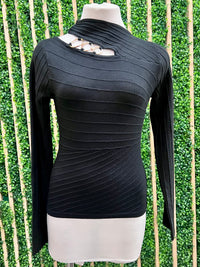 Cutout Ring Detail Knit Sweater