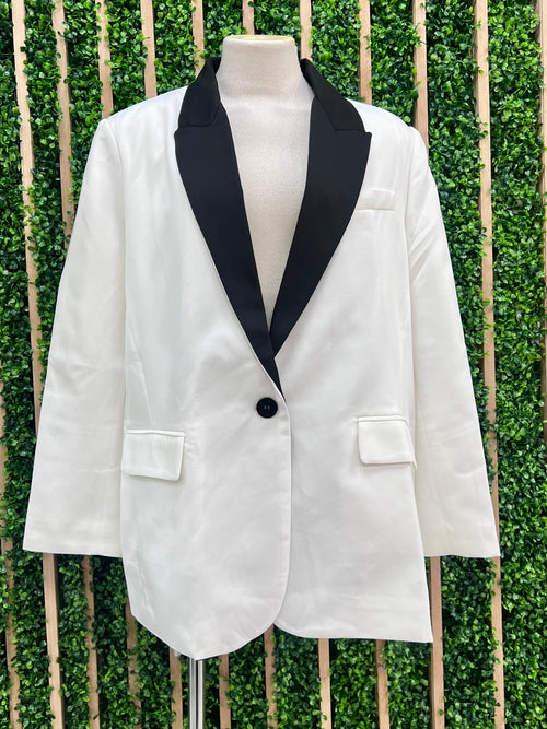 Black & White Oversized Tuxedo blazer
