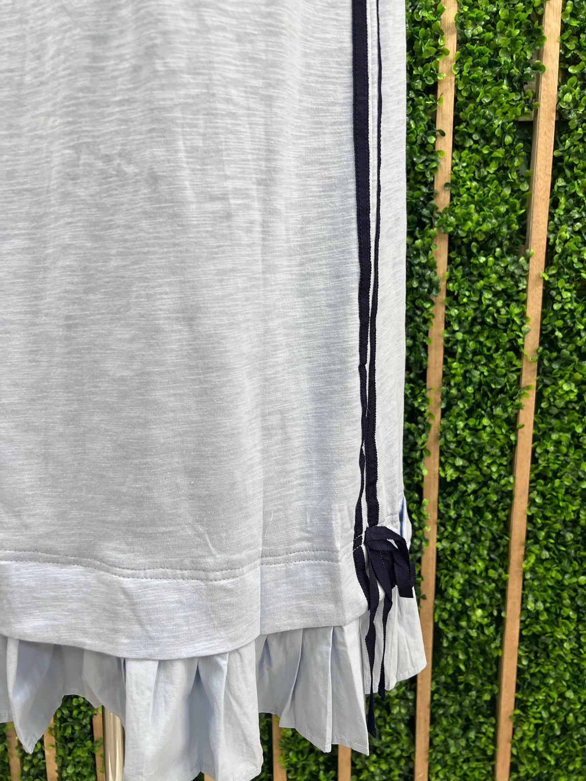 Round Neck Side Stripe Media Drop Waist Short Dress