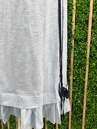 Round Neck Side Stripe Media Drop Waist Short Dress