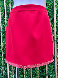 Beautiful Red Embellished Skirt