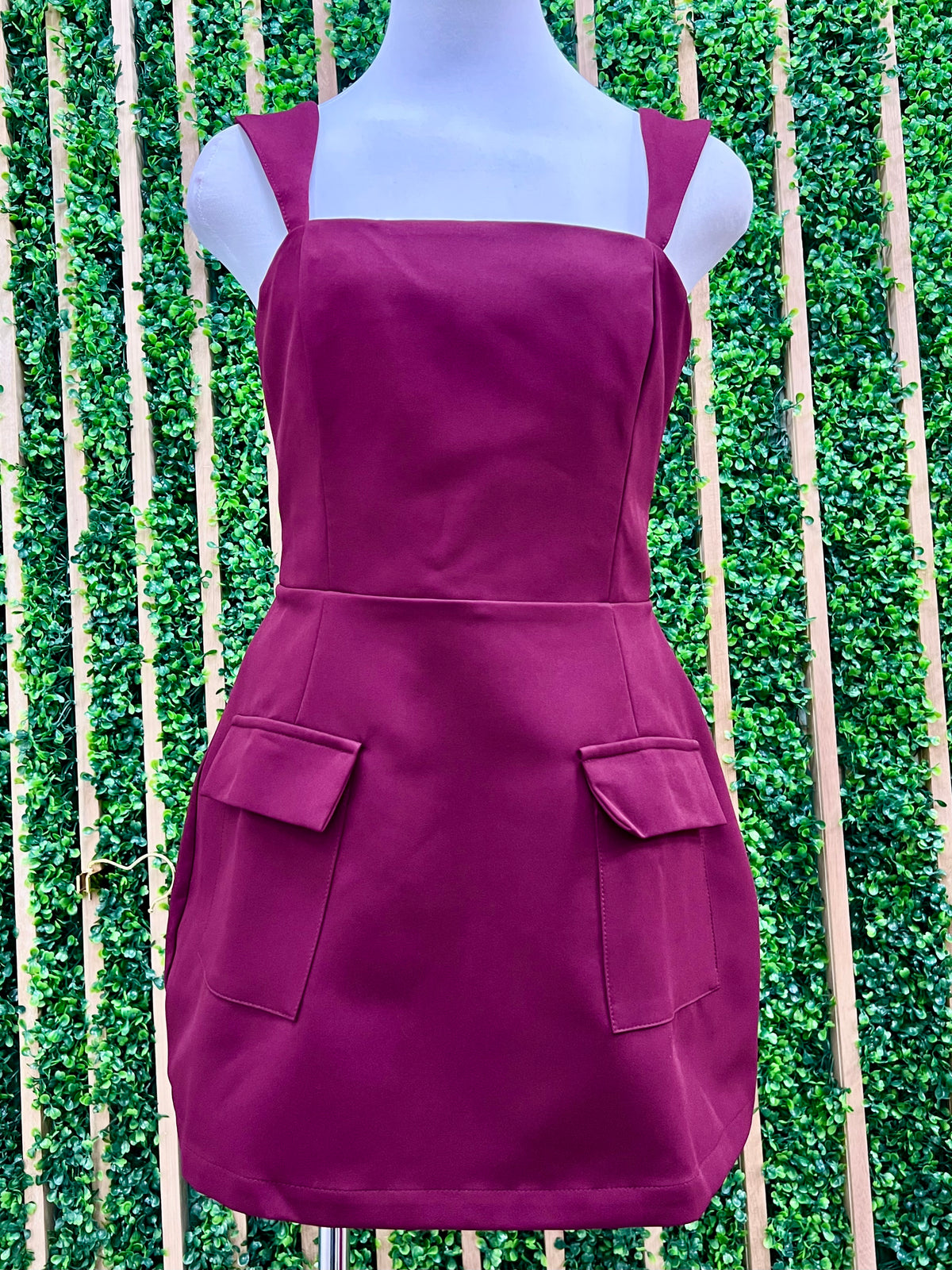 Beautiful Burgundy Fitted Skort Dress