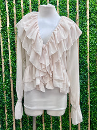 Romantic Ruffled Long Sleeve Boho Blouse