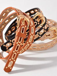 Metal Oval Details Belt