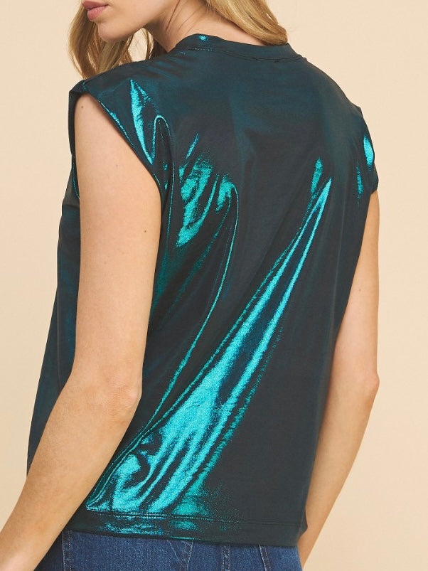 Muscle Sleeve MEtallic Top