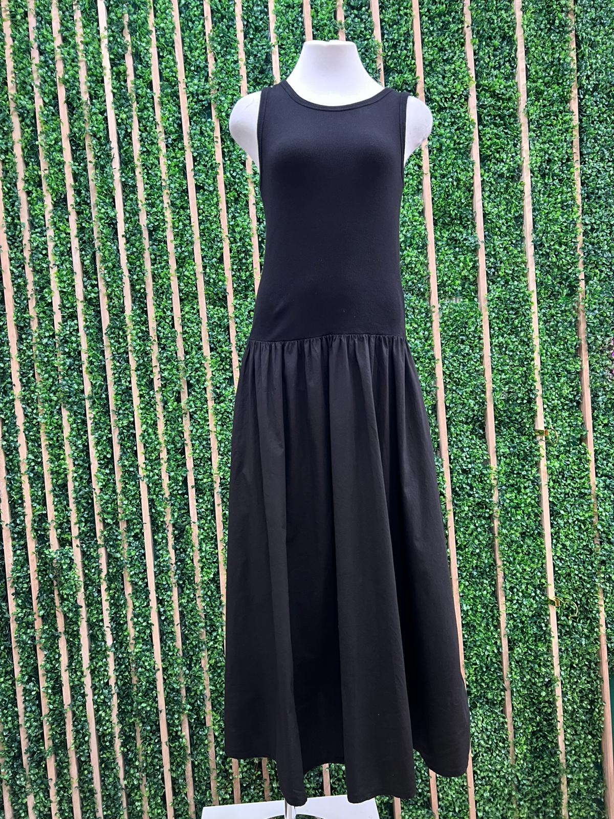 Drop Waist Scoop Neck Maxi Dress