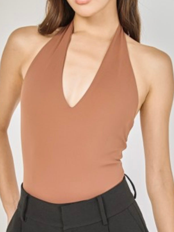 Chocolate Halter Bodysuit