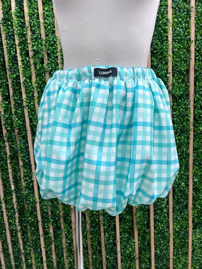 Pastel Plaid Bubble Skirt