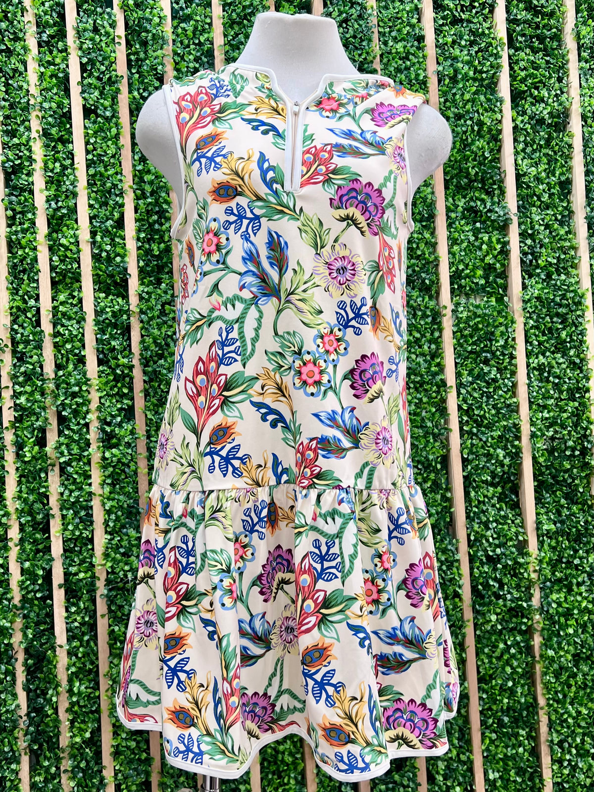 Floral Zip Up Romper Dress