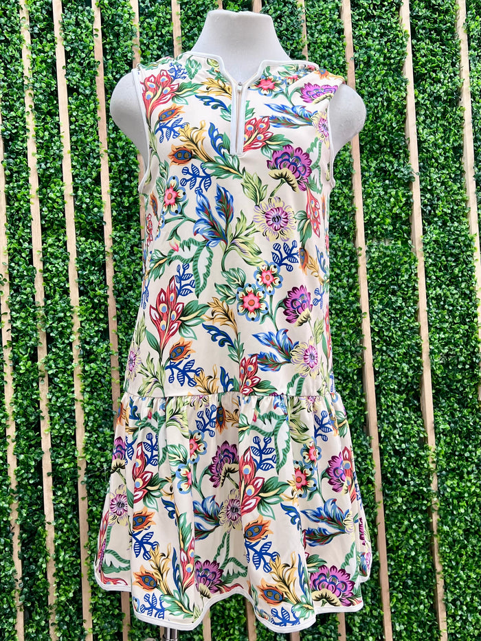 Floral Zip Up Romper Dress