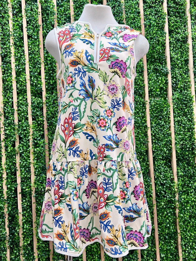 Floral Zip Up Romper Dress