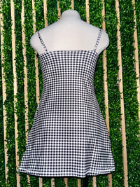 Black Gingham Sweetheart Dress