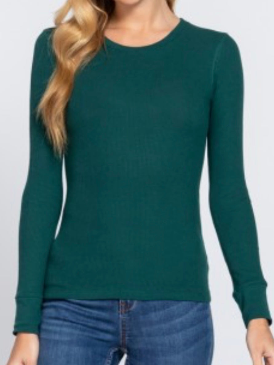 Everyday Long Sleeve Waffle Thermal Long Sleeve Top