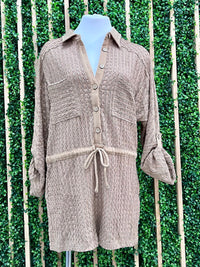 Textured Knit Coverup Romper