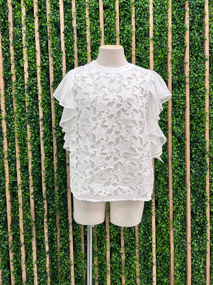 Elegant White Star Blouse