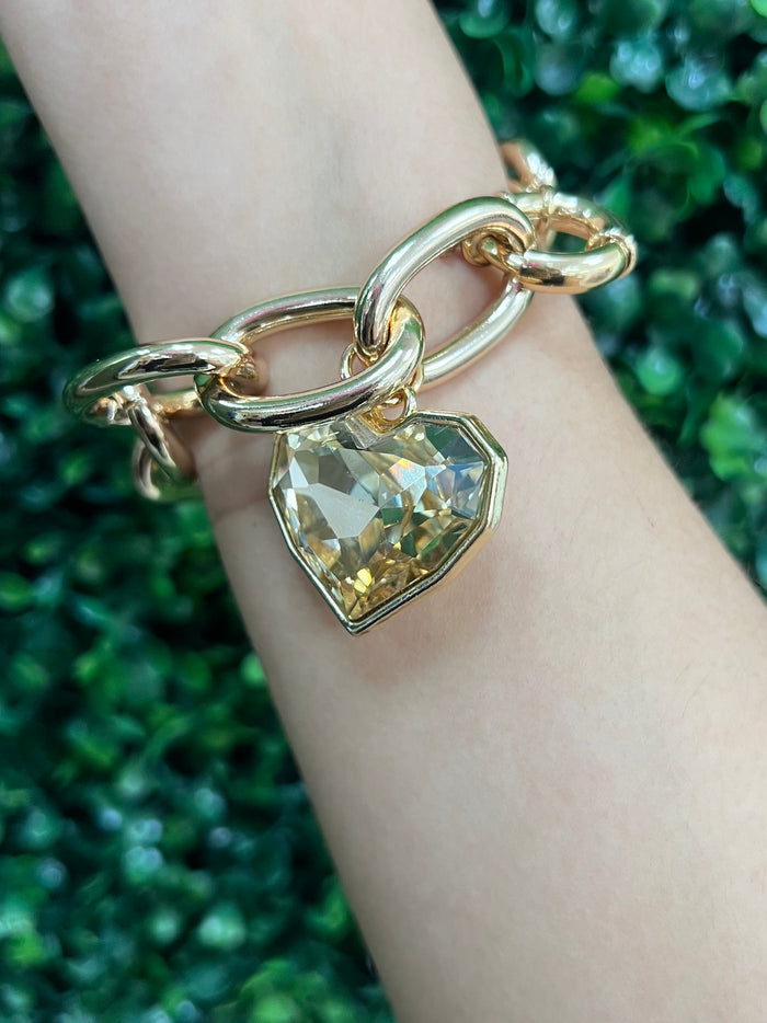 Smart Chic Crystal Heart Link Bracelet