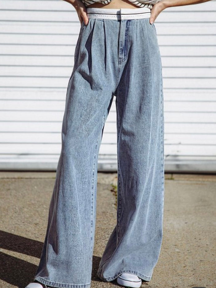 Folded Waistband Highwaist Denim