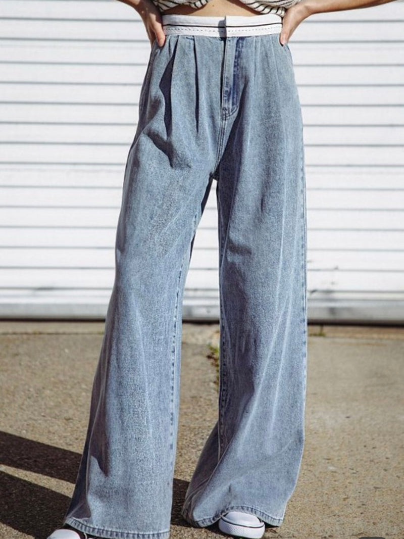 Folded Waistband Highwaist Denim
