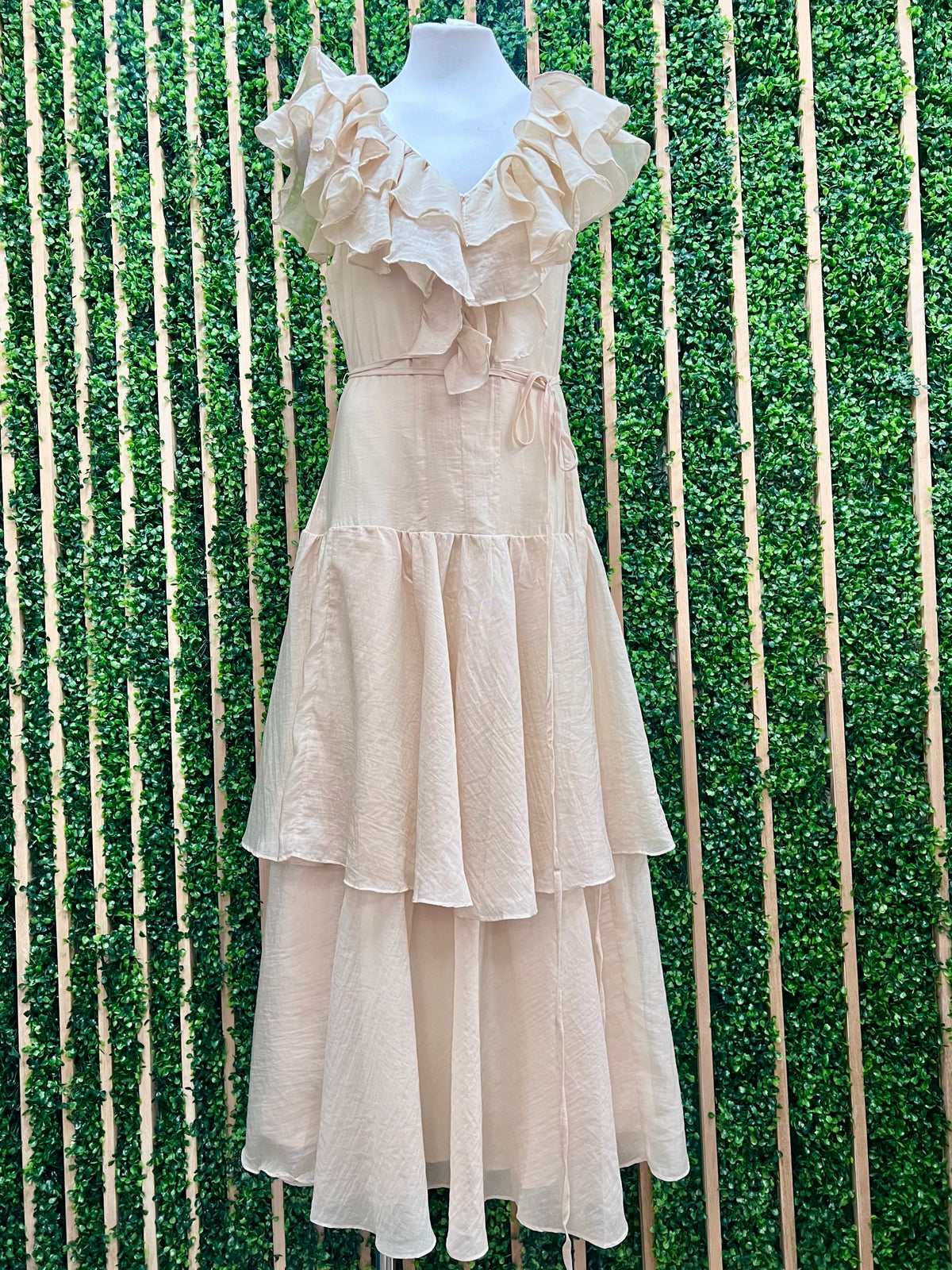 Vanilla Amour Ruffled Maxi Dress