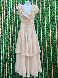 Vanilla Amour Ruffled Maxi Dress