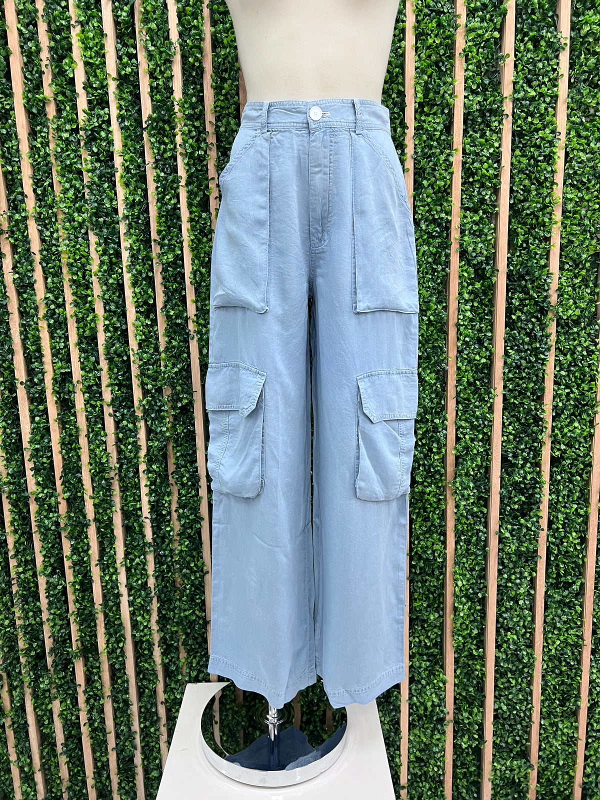 Mineral Wash Denim Cargo Pant