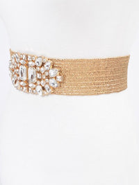 Stone Design Metallic Straw Belt