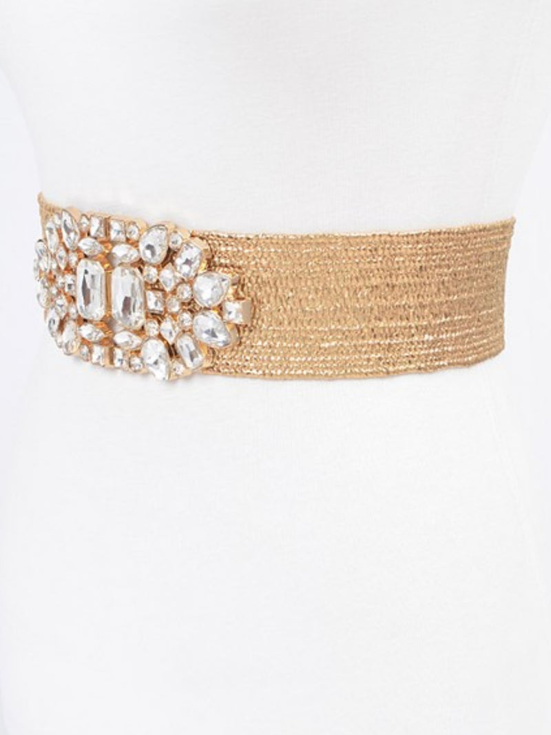 Stone Design Metallic Straw Belt