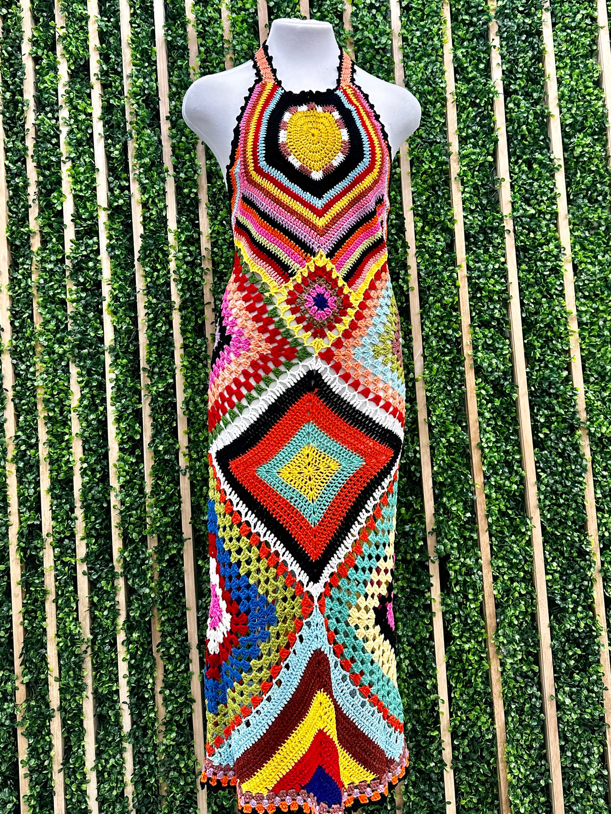 Multi Color Halter Crochet Midi Dress Ah L La Lifestyle Boutique Multi Color Halter Crochet Midi Dress Ah L La Lifestyle Boutique