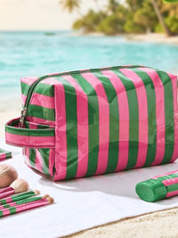 Fun Bright Waterproof Striped Cosmetic Bag
