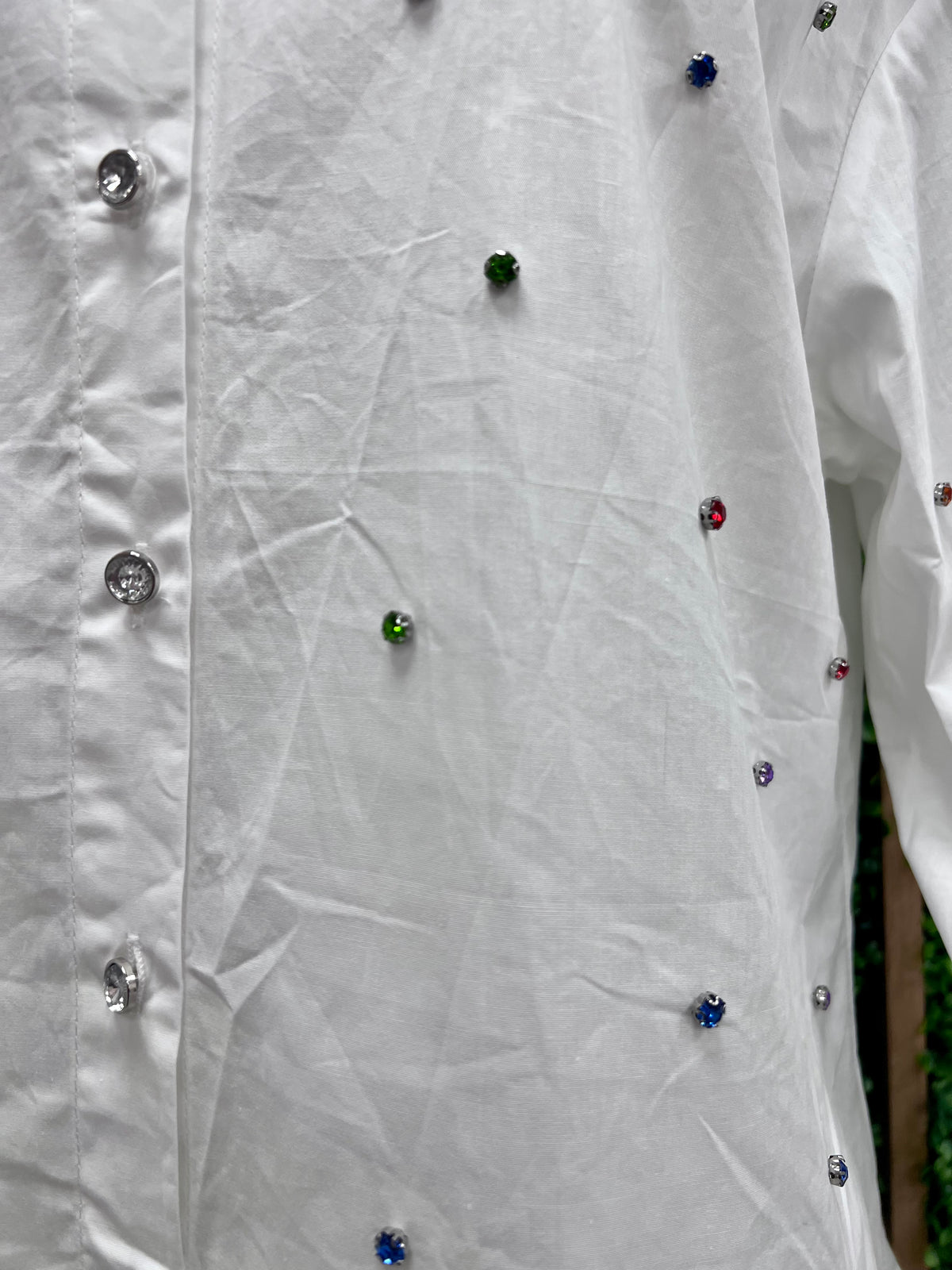 Multi Rhinestone Detail Blouse