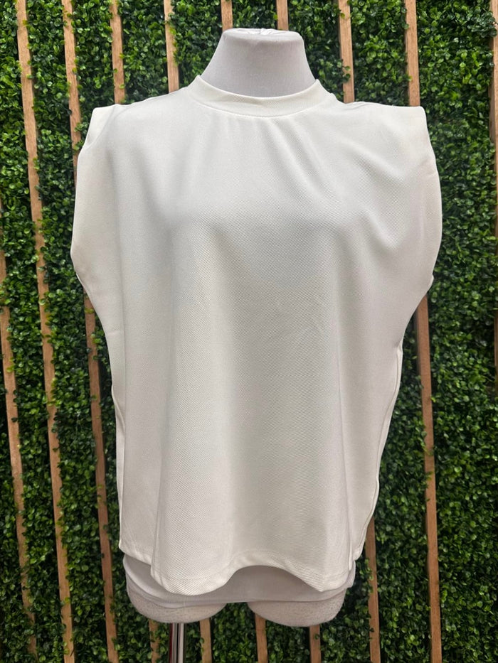 Cap Sleeve Round Neck Top