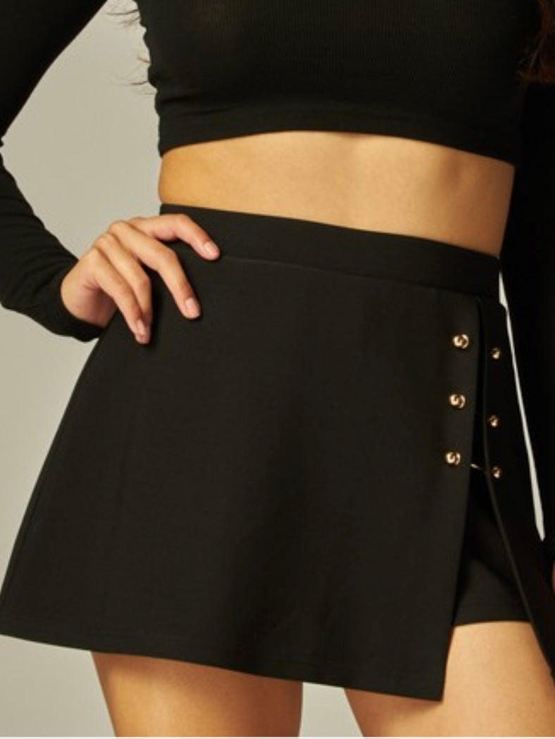 Scuba Clip Decor ASymmetrical Skort