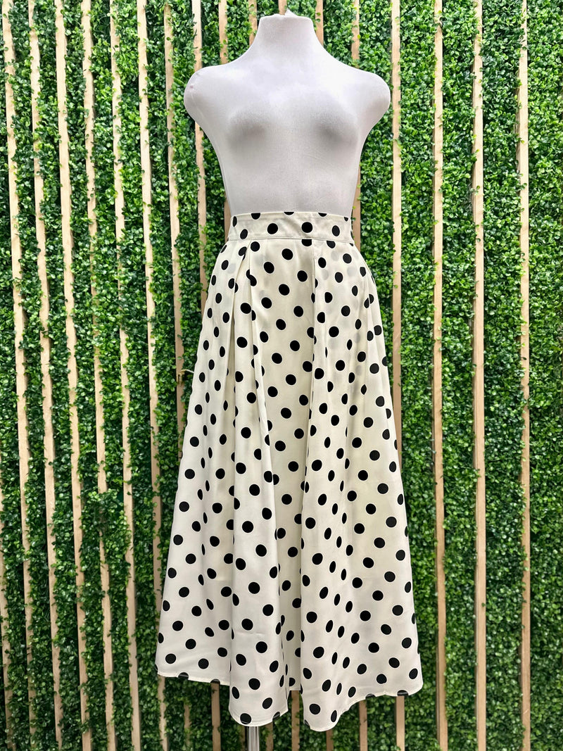 Polka Dot Midi Skirt