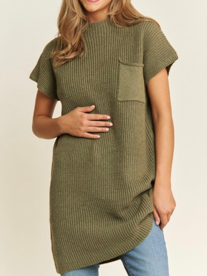 Drop Shoulder Sweater Knit Mini Dress