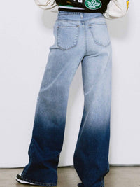 Denim Ombre High Waist Wide Leg Pant