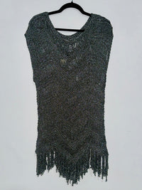 Metallic lurex Fringe Short Dress